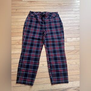 Jones New York Plaid Ankle Pants - Red and Black